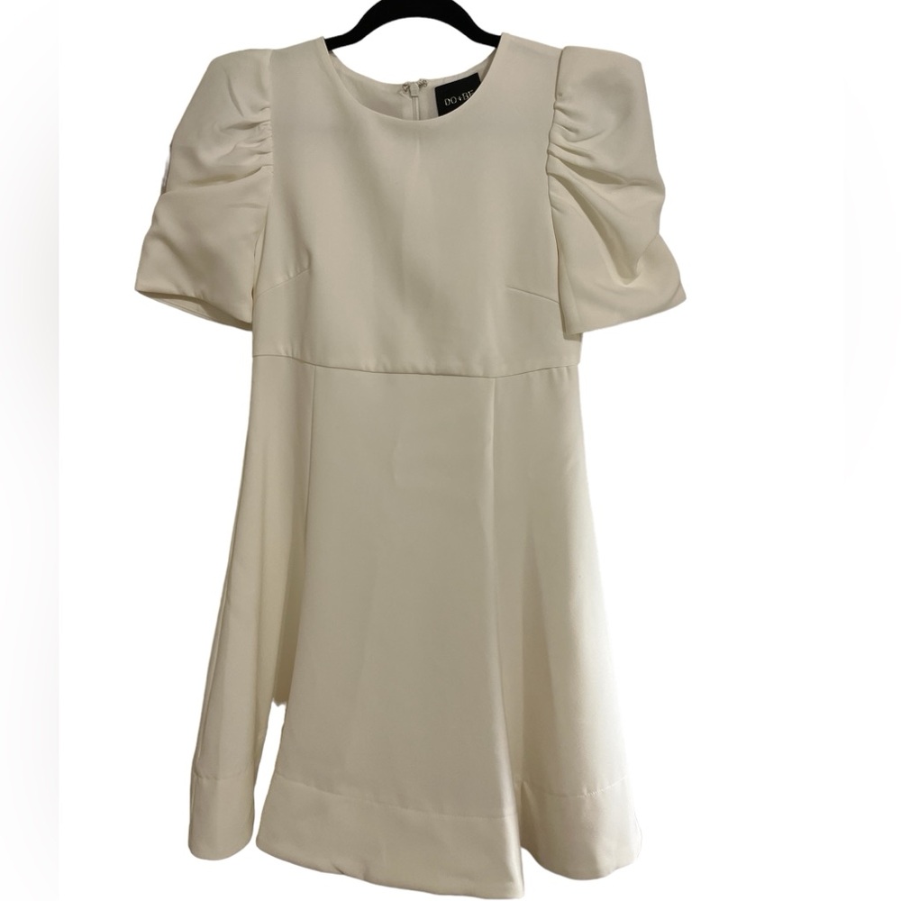 DO+BE White Puff Sleeve Mini Dress size small
